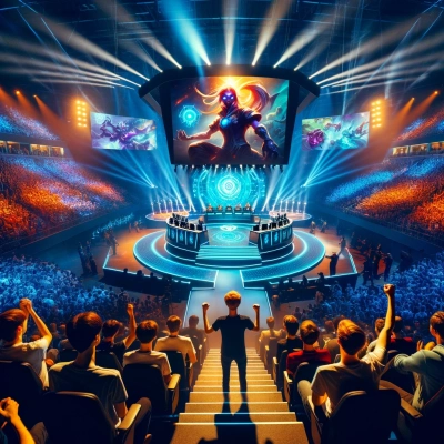 Image capturing the excitement surrounding a major League of Legends competition