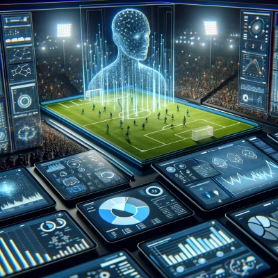 an AI system analysing sports data using complex algorithms